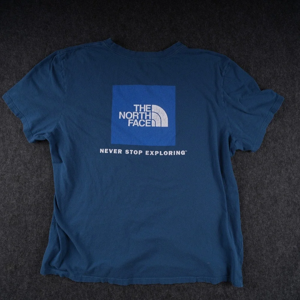 The North Face Graphic T-Shirt Mens XXL Blue Good Never Stop Exploring Tee